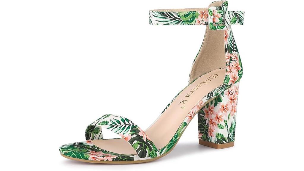 floral open toe heels