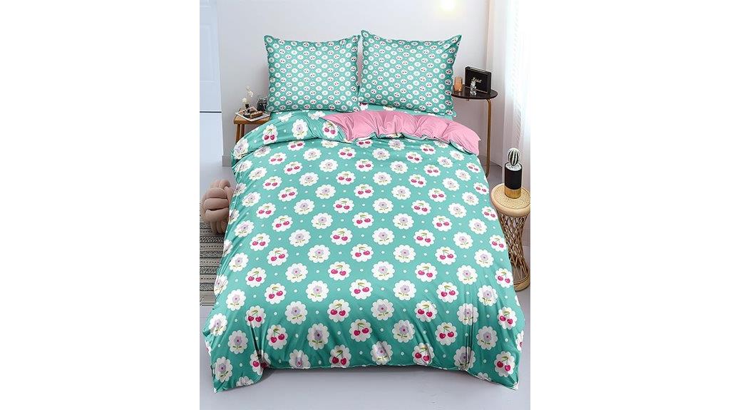 floral pink white bedding