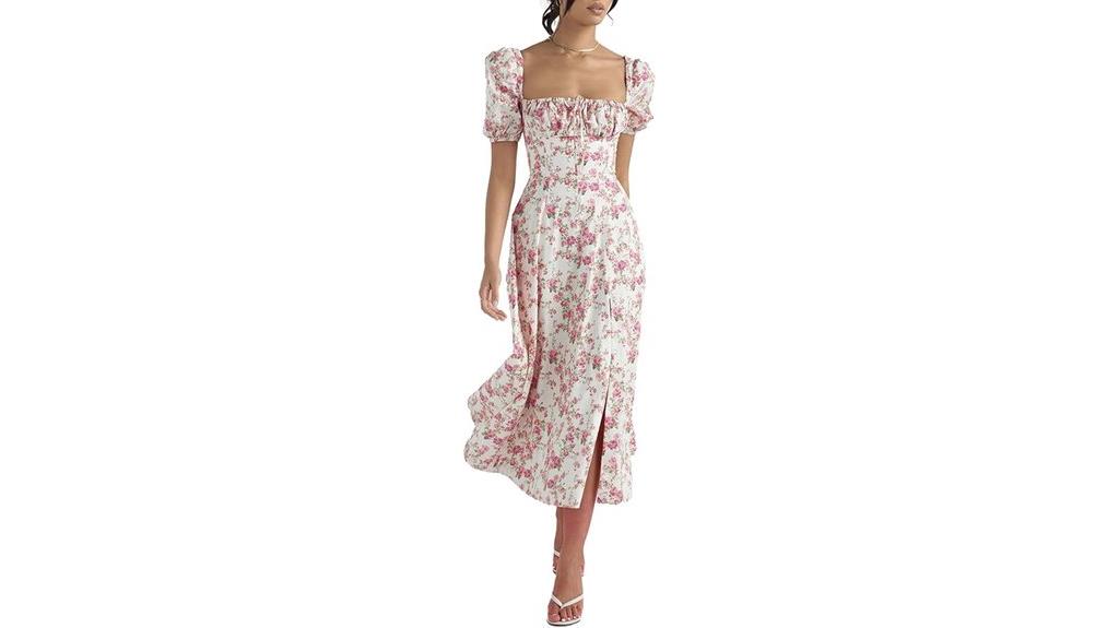 floral puff sleeve dress