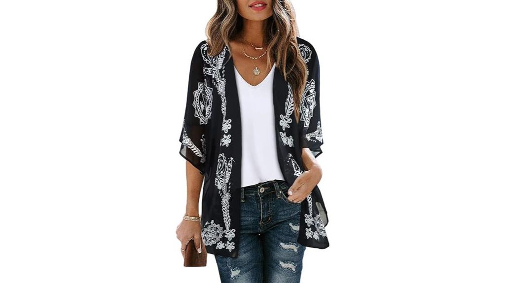 floral puff sleeve kimono