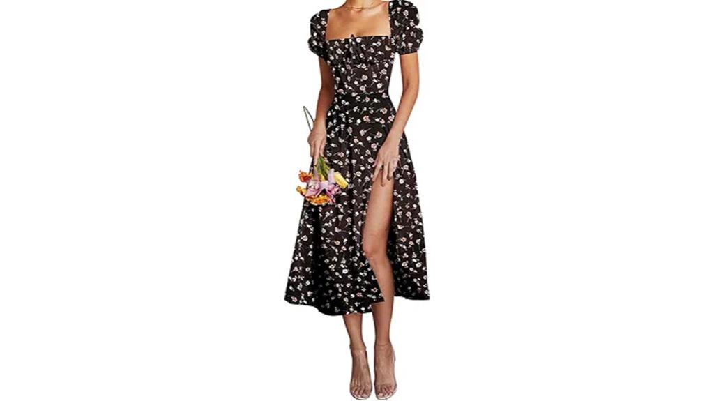 floral puff sleeve maxi