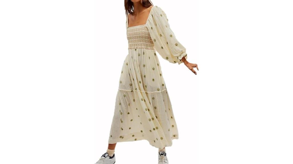 floral puff sleeve maxi