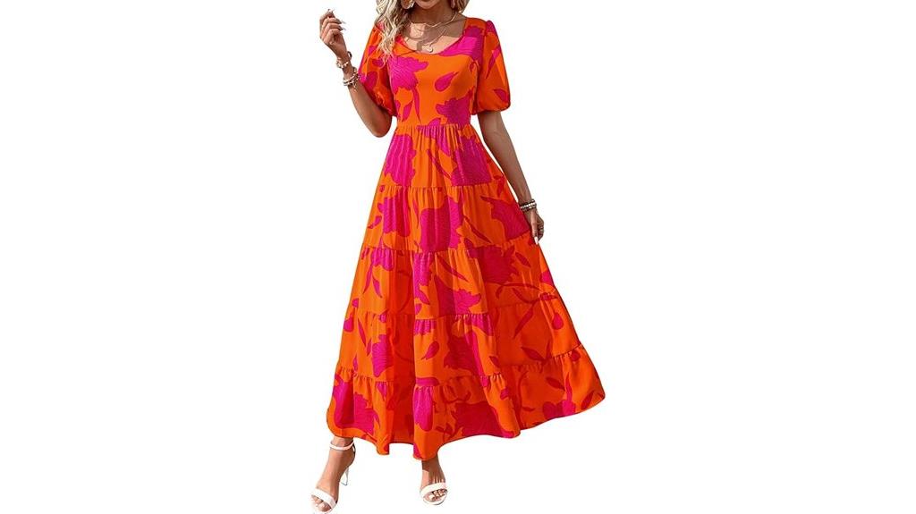 floral puff sleeve maxi