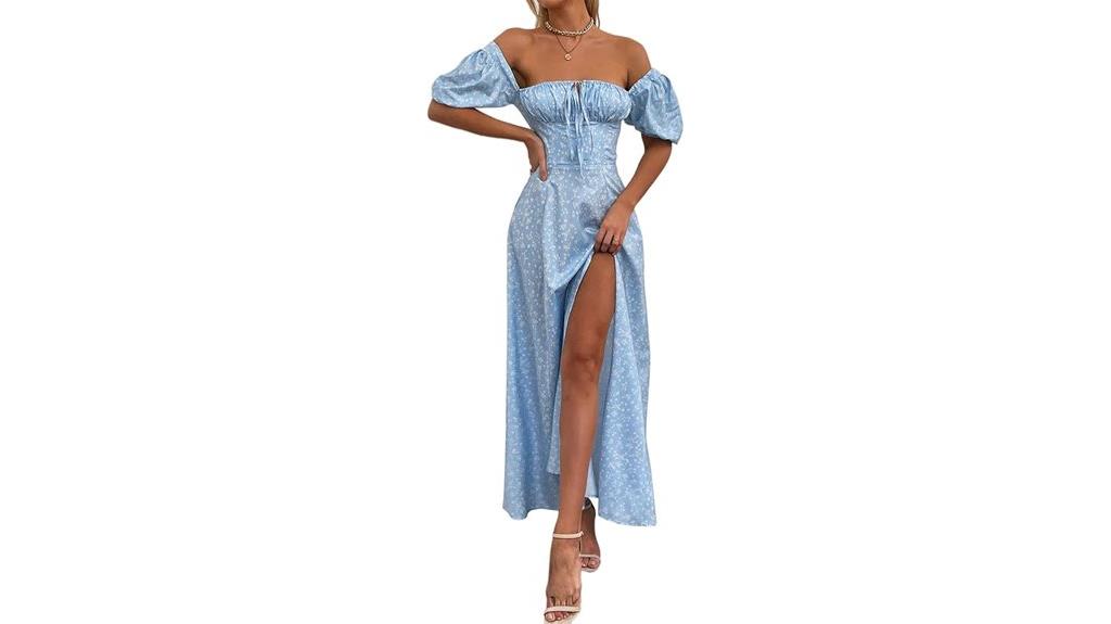 floral puff sleeve maxi