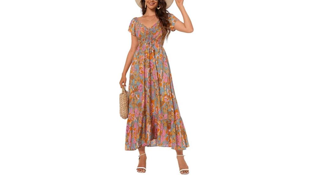 floral smocked maxi dress
