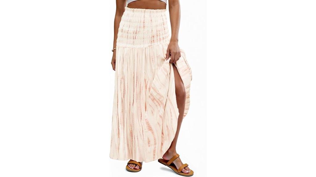 floral smocked maxi skirt