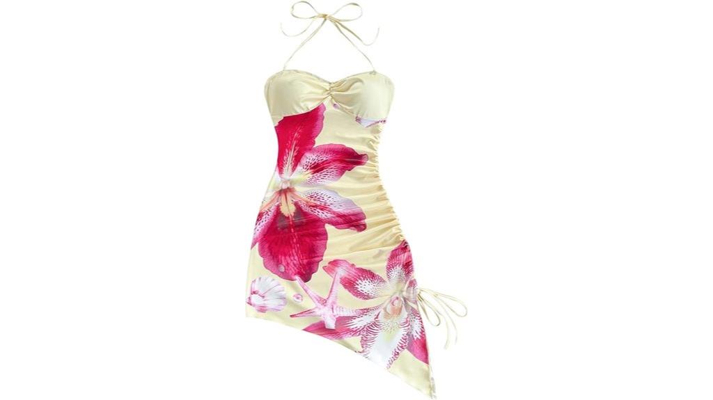 floral tie backless mini