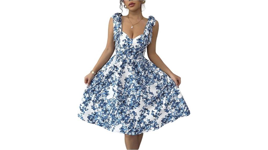 floral tie shoulder dress