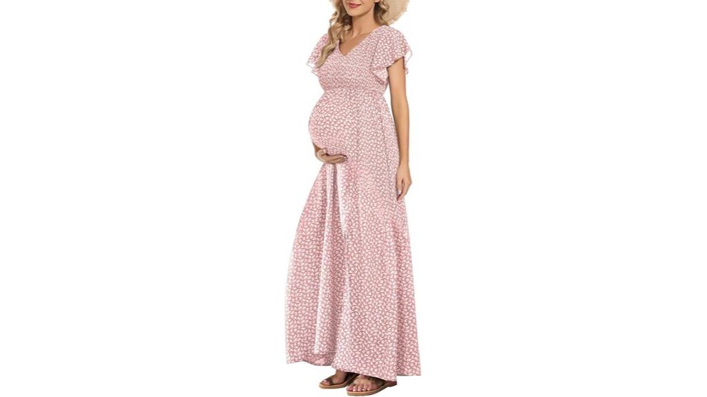 floral v neck maternity dress