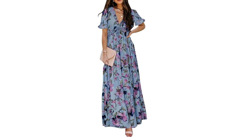floral v neck maxi