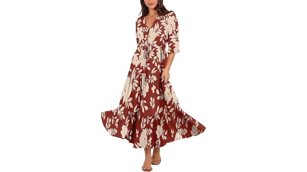 floral v neck maxi