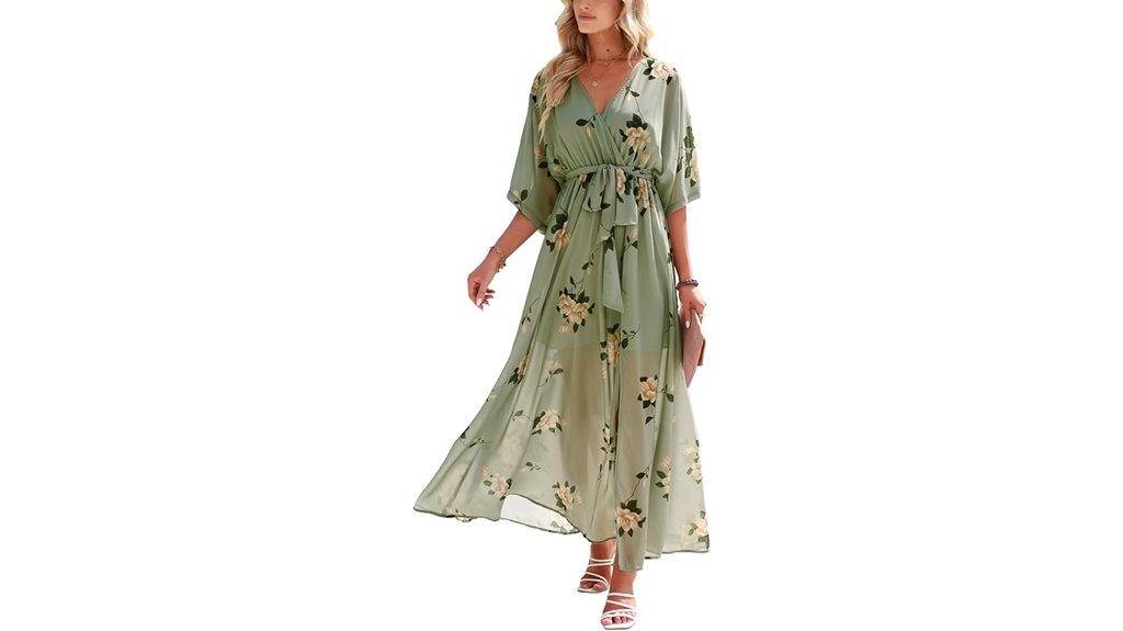 floral v neck maxi