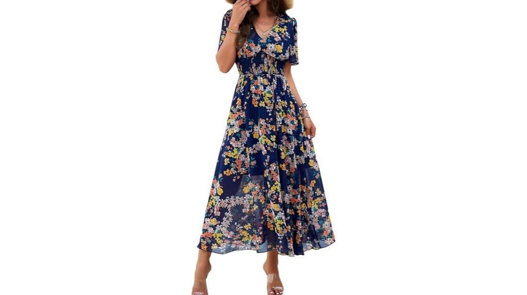 floral v neck maxi