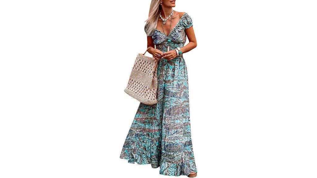 floral v neck maxi