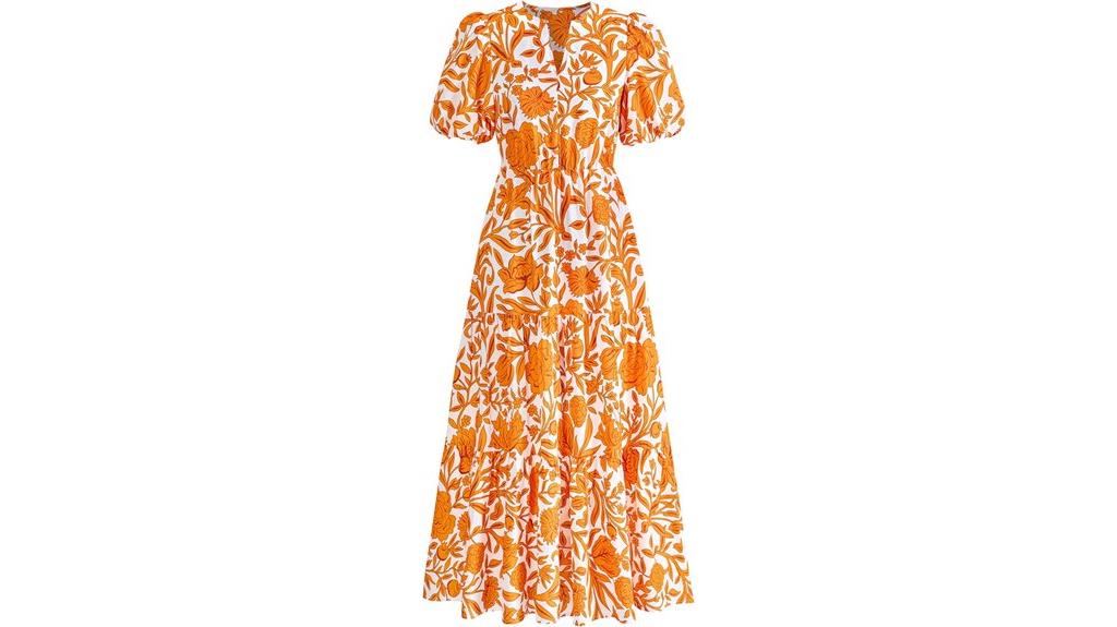 floral v neck maxi dress