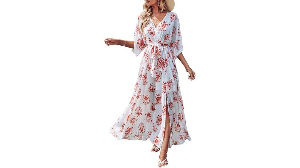 floral v neck maxi