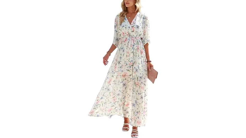 floral v neck maxi