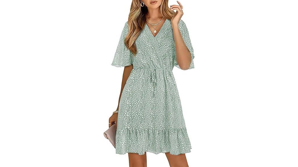 floral v neck mini dress