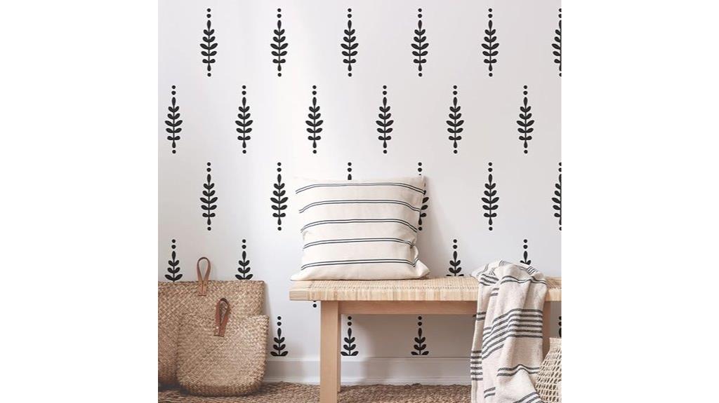 floral vinyl leaf wall