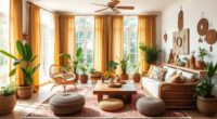 flowing boho living space