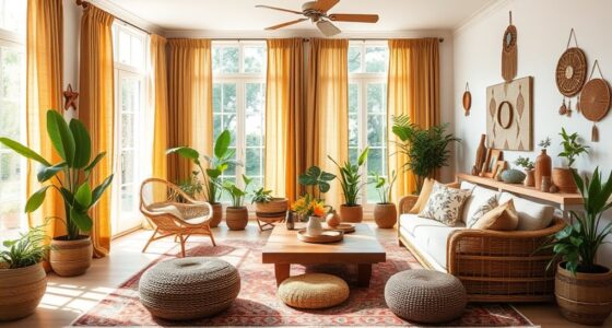 flowing boho living space