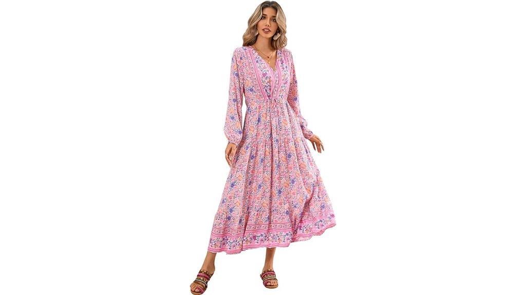 flowy floral boho midi