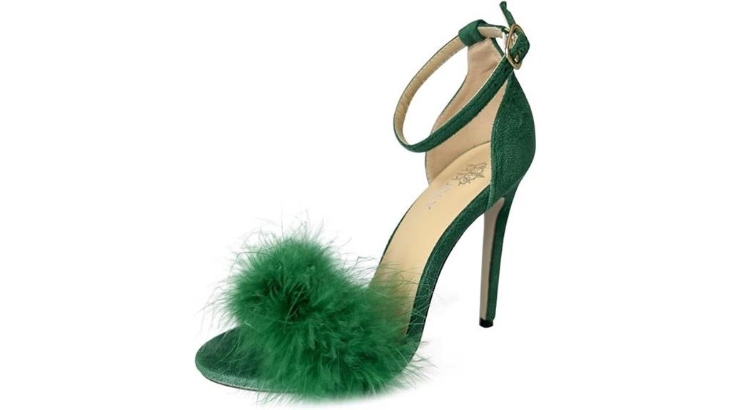 fluffy feather high heels
