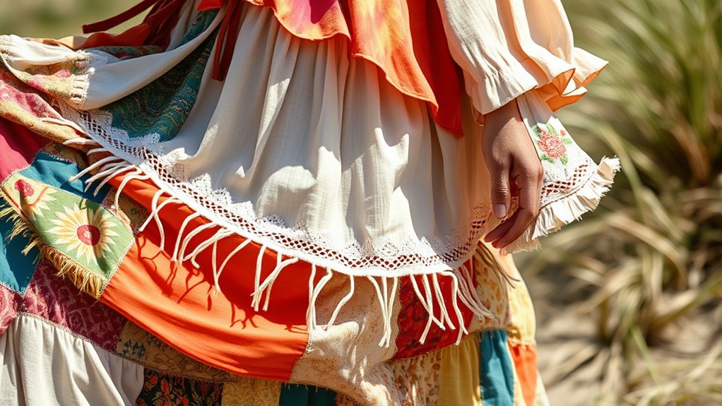 fluid boho fabric silhouettes
