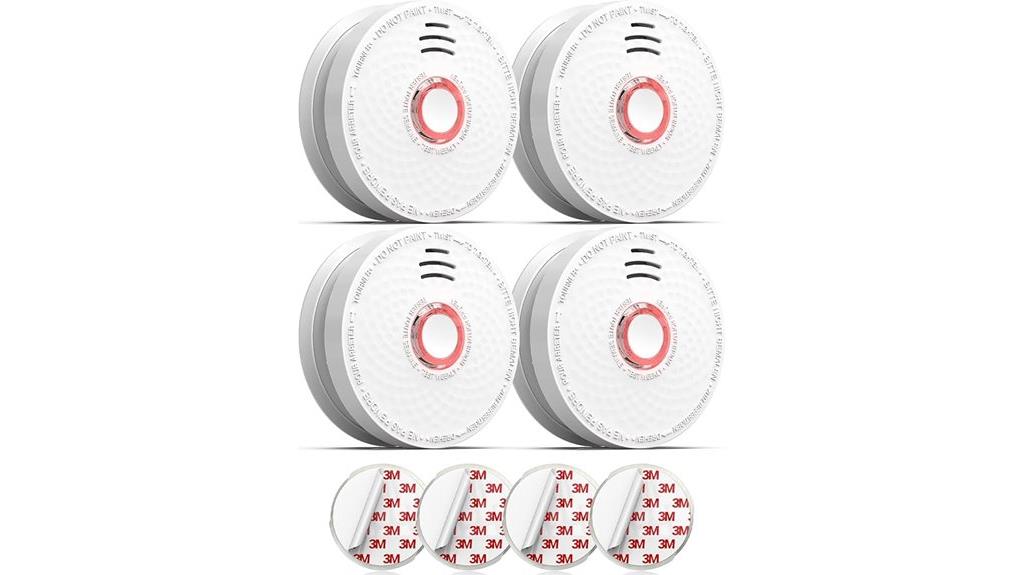 four smoke detectors pack