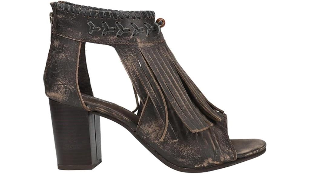 fringe peep toe pumps