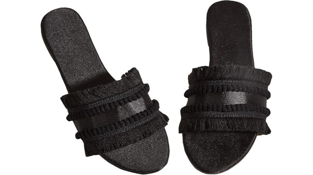 fringe satin open toe