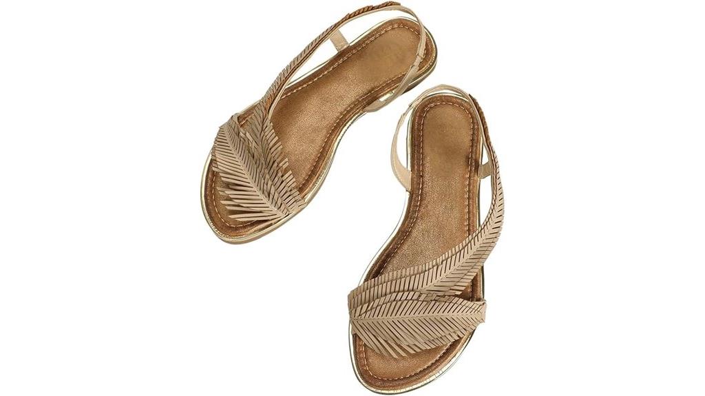 fringe slingback flat sandals