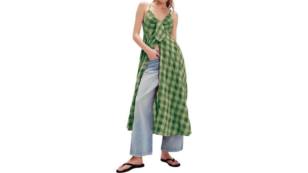 gingham maxi dress