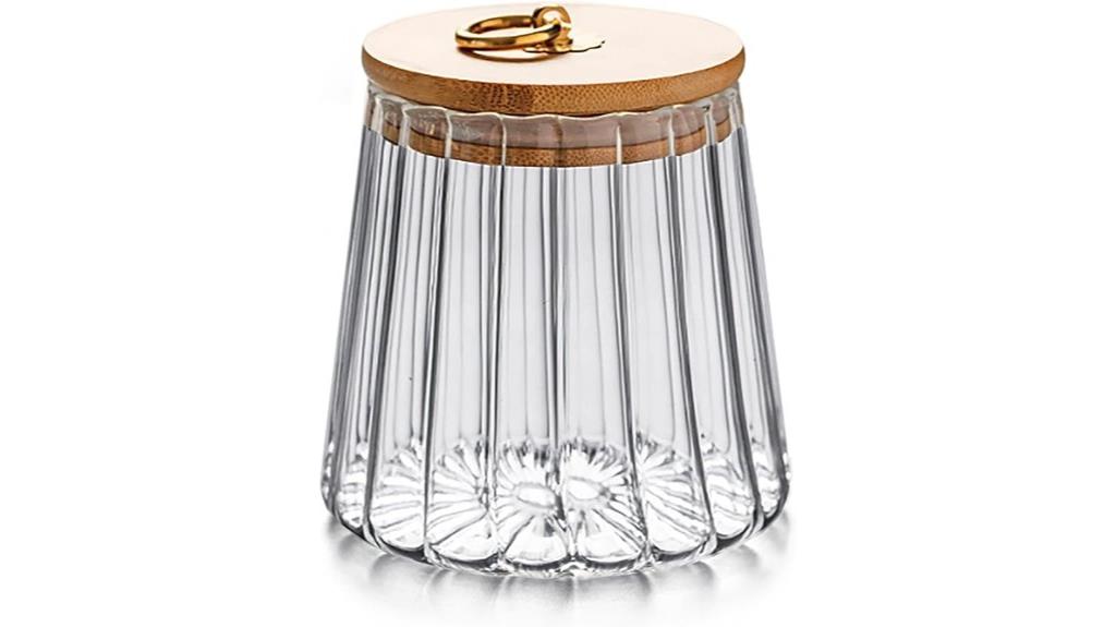glass coffee canister with bamboo lid