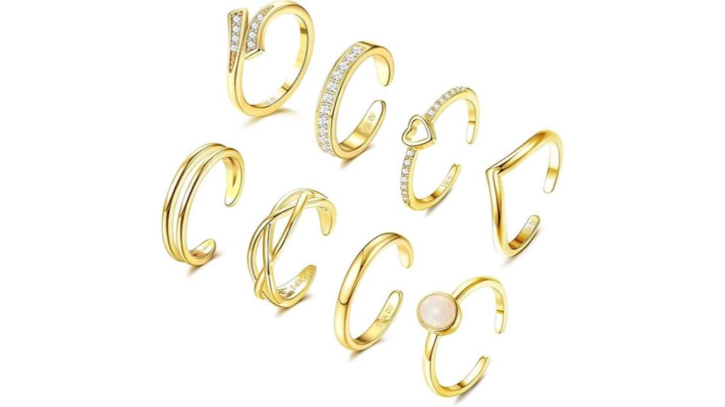 gold filled toe ring set