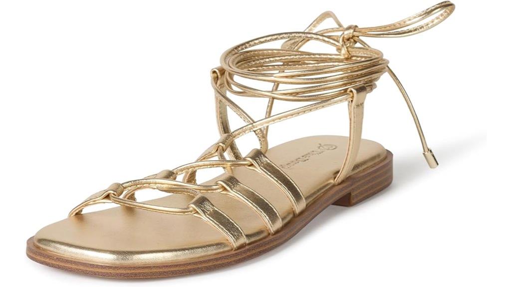 gold gladiator sandal size 8