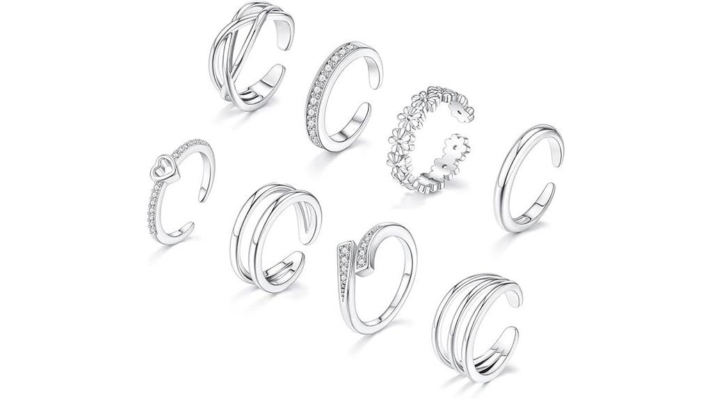 gold silver adjustable toe rings