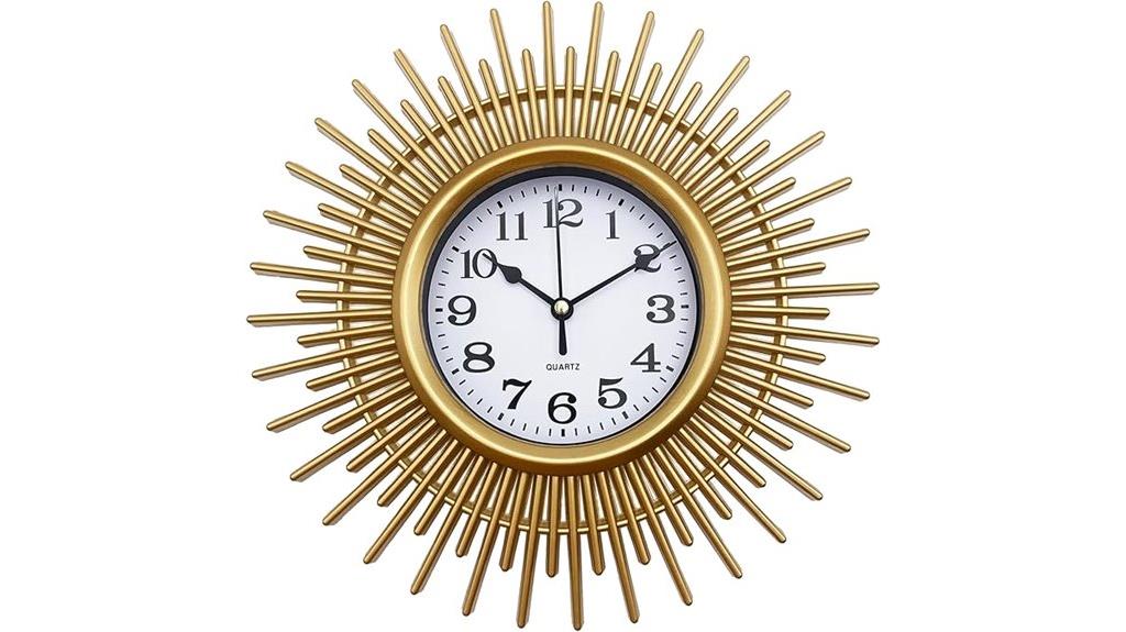 gold sunburst wall clock
