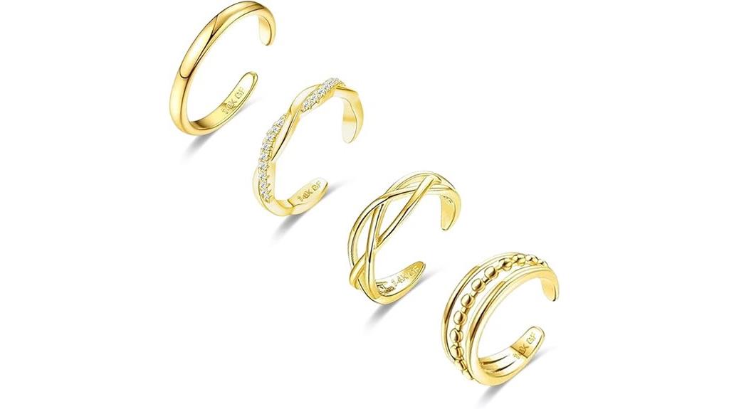 gold toe ring set
