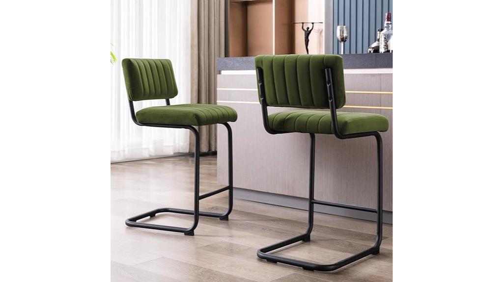 green counter height bar stools