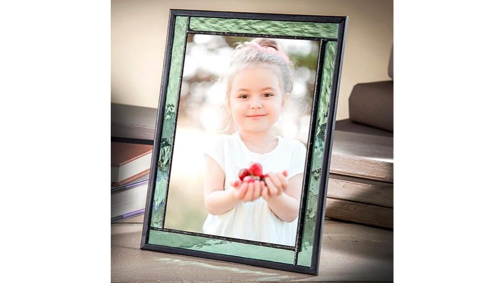 green glass photo frame
