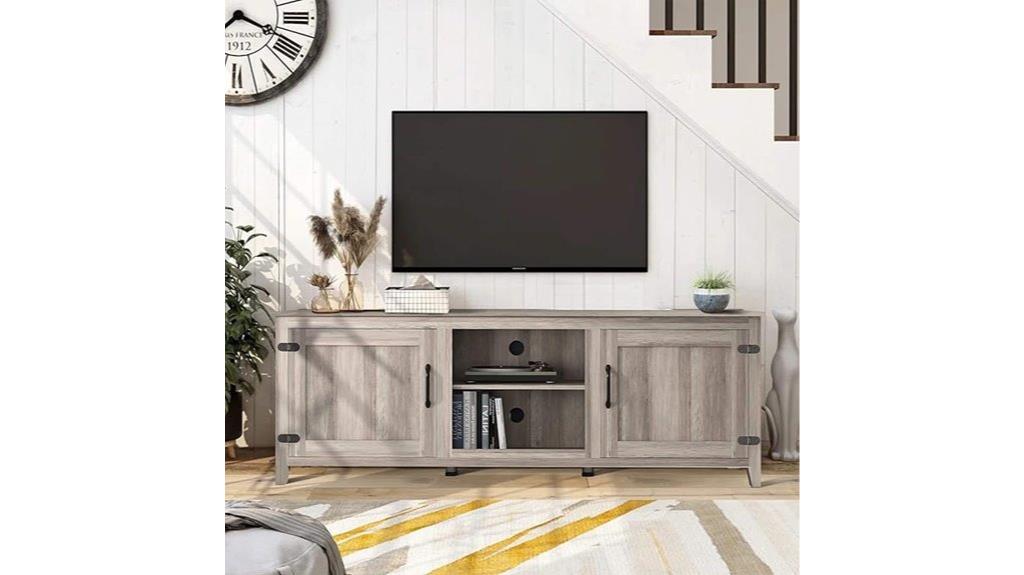 grey tv stand sizes