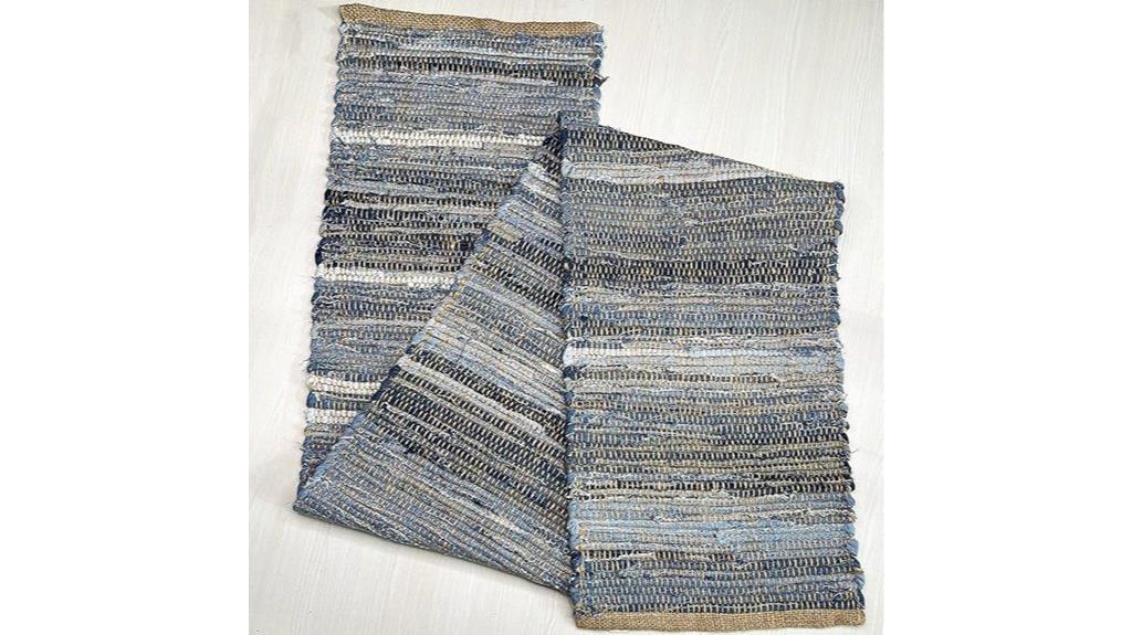handcrafted jute denim runner