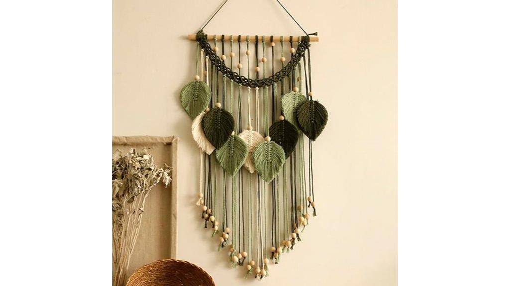 handmade sage green tapestry