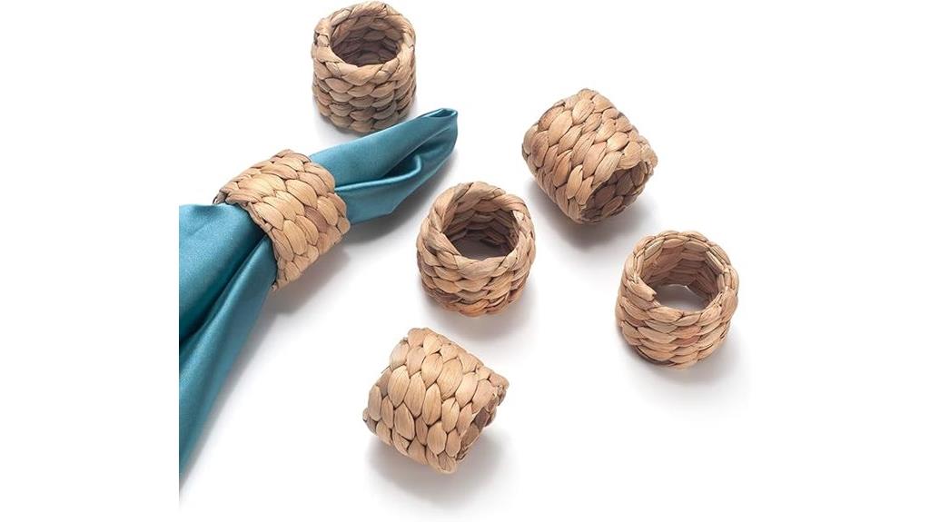 handmade water hyacinth napkin rings