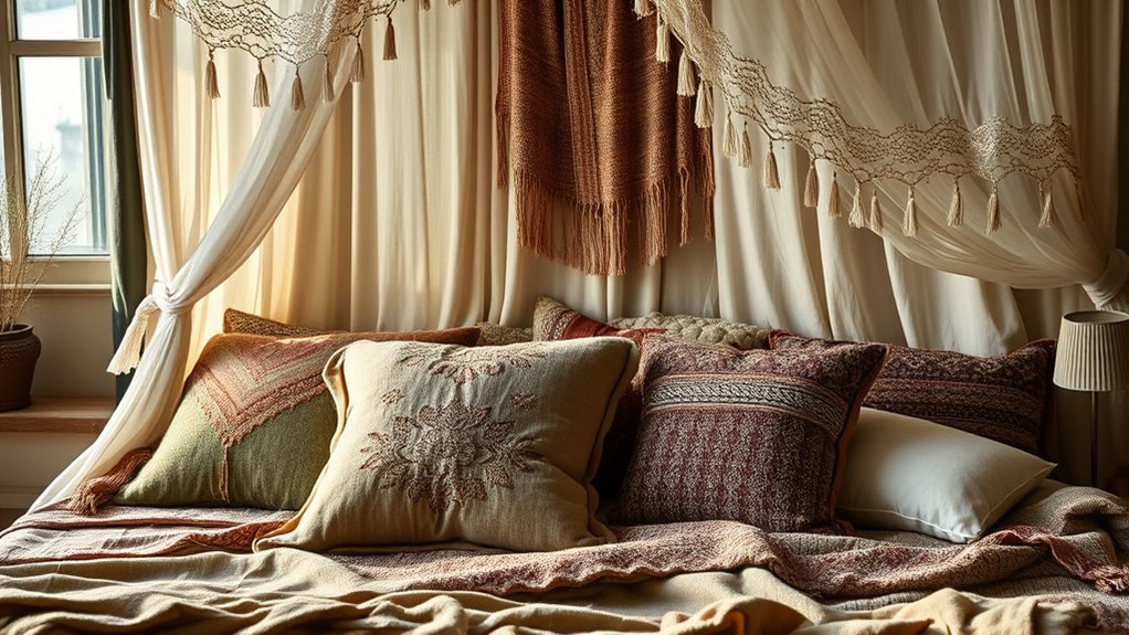 handwoven vintage textile layers