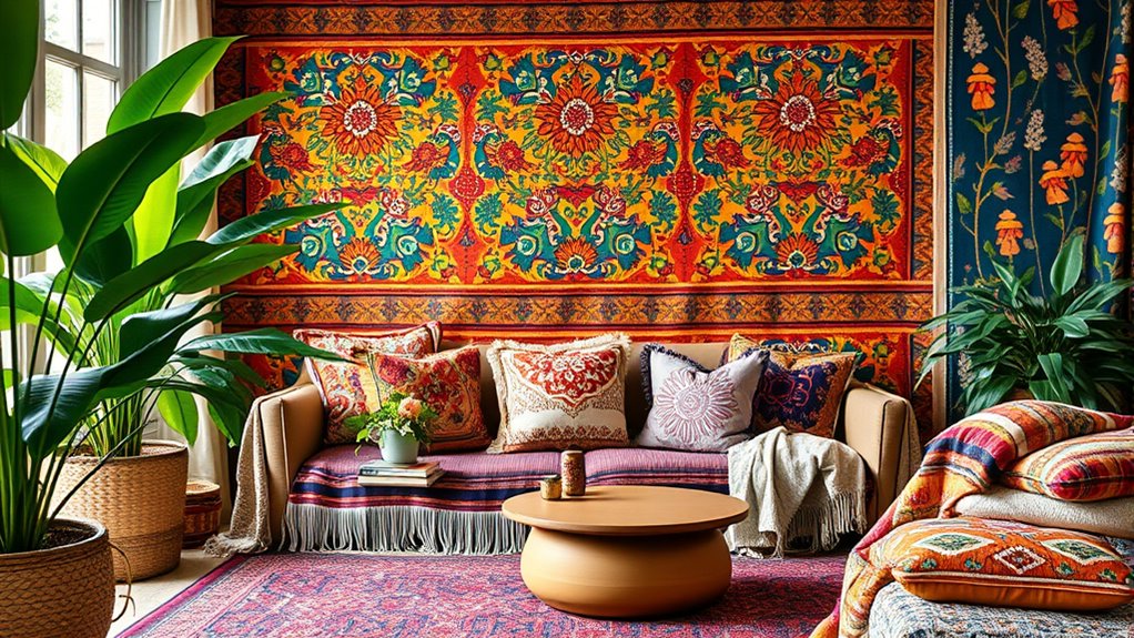 harmonious eclectic pattern mixing
