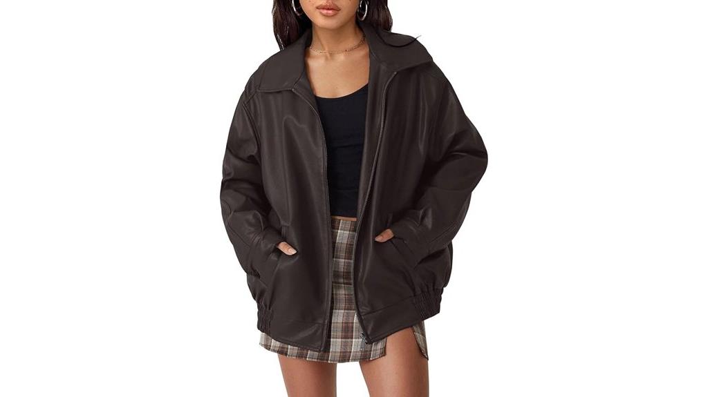 hathne oversized leather jacket