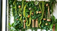 indoor boho green wall