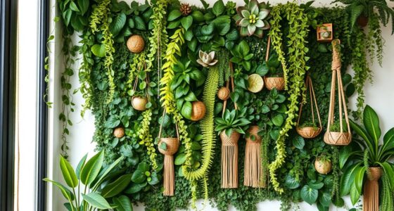 indoor boho green wall